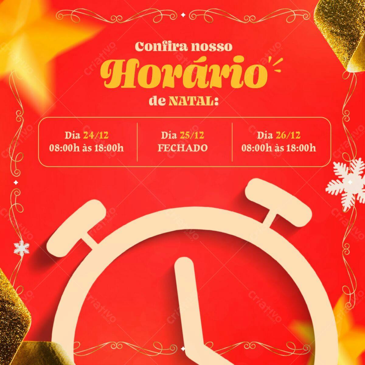 Flyer Horário de Natal PSD Editável