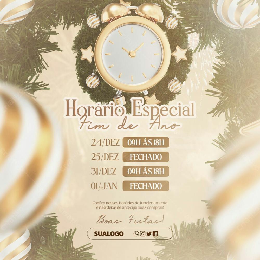 Horario Especial De Fim De Ano