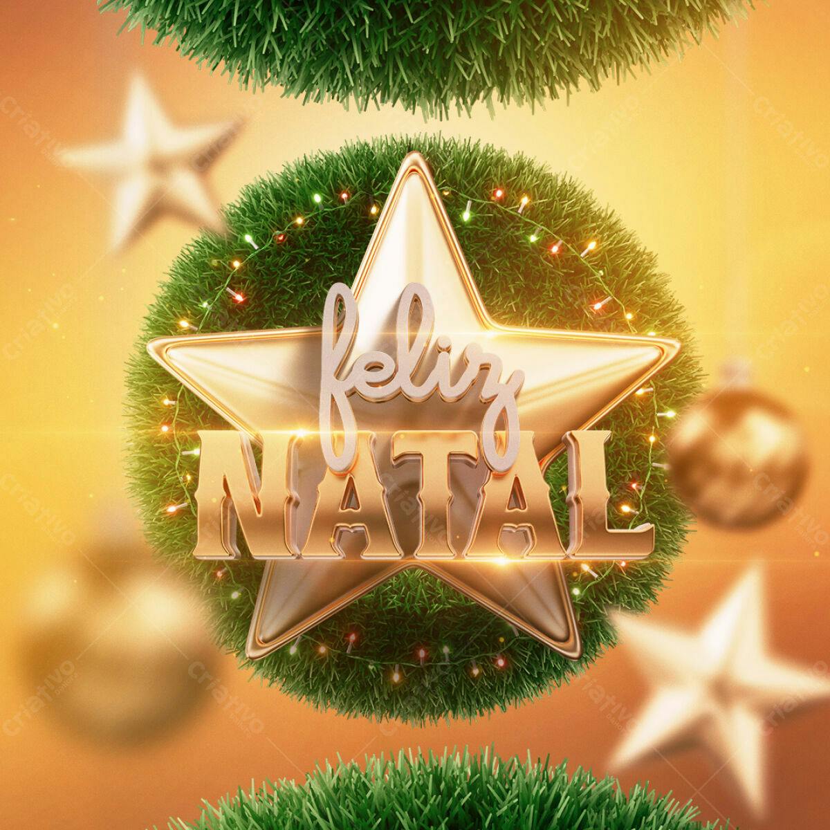 Feliz Natal! Arte de Natal PSD Editável