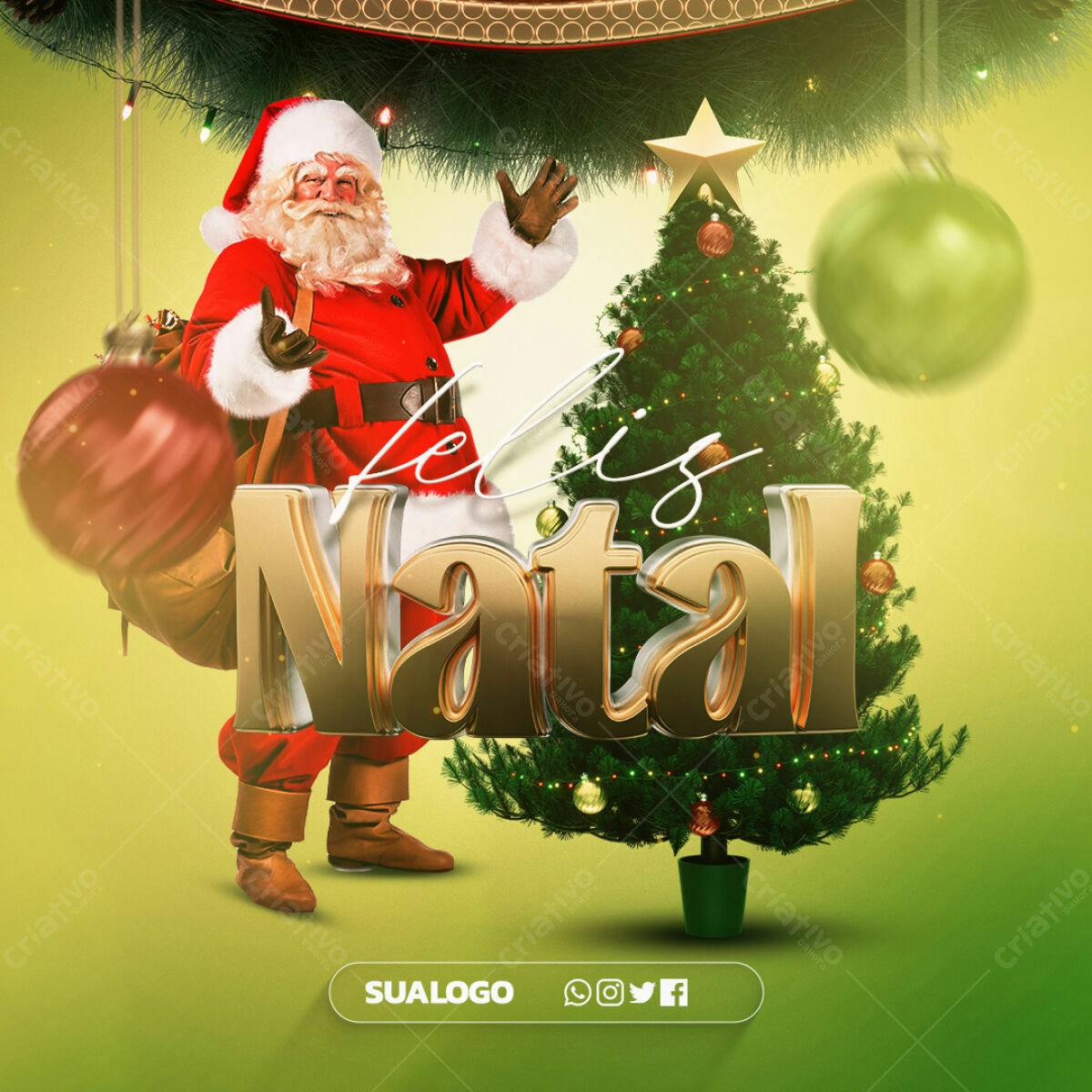 Flyer Natalino com Papai Noel PSD Editável