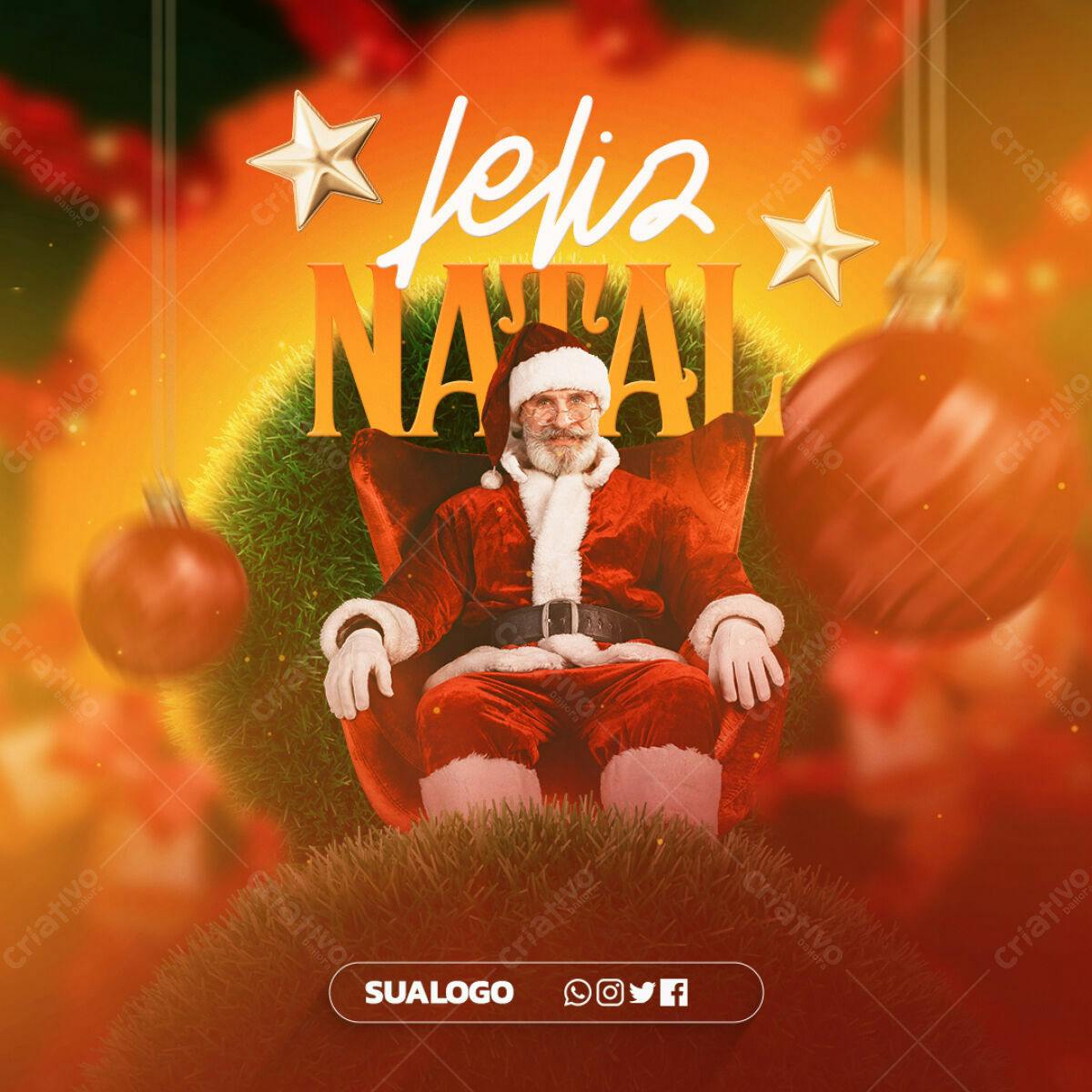 Flyer Natalino com Papai Noel PSD Editável
