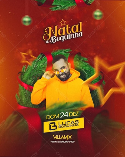 Flyer para Evento Natalino de Lucas Boquinha PSD Editável