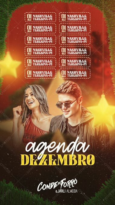 Flyer agenda dezembro conde do forro story