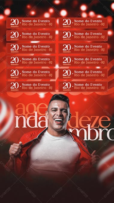 Flyer agenda dezembro de natal story