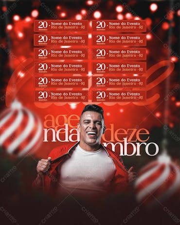 Flyer Agenda Dezembro De Natal