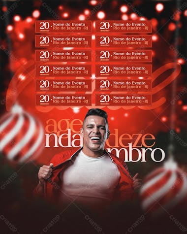 Flyer agenda dezembro de natal