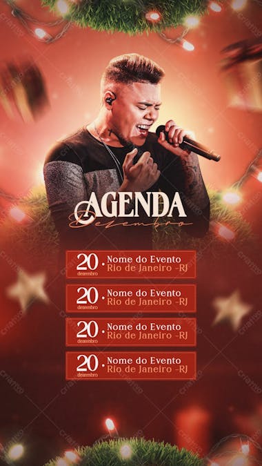 Flyer agenda dezembro story