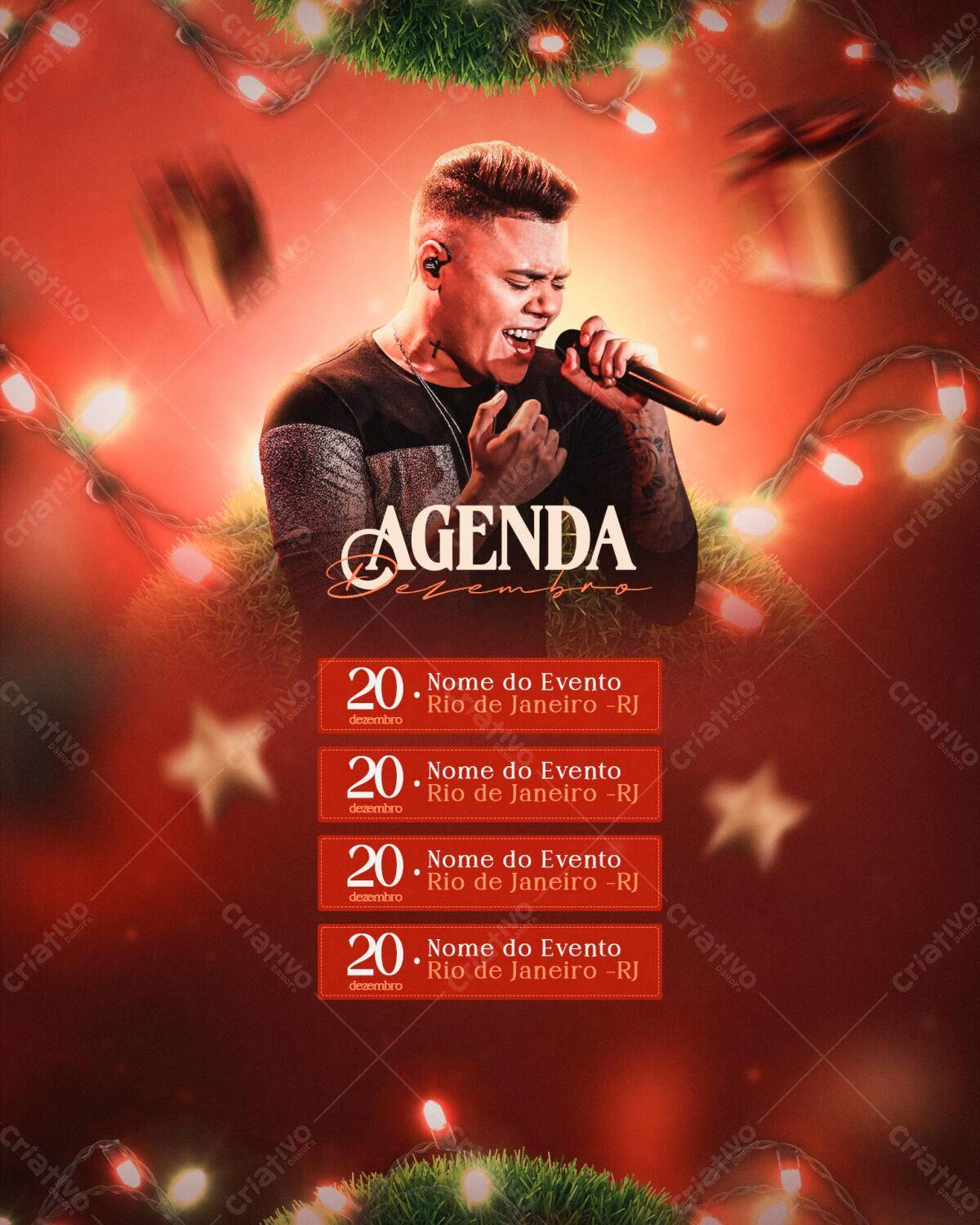 Flyer de Show Musical de Natal PSD Editável