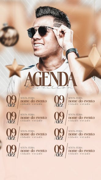 Flyer agenda reveillon story