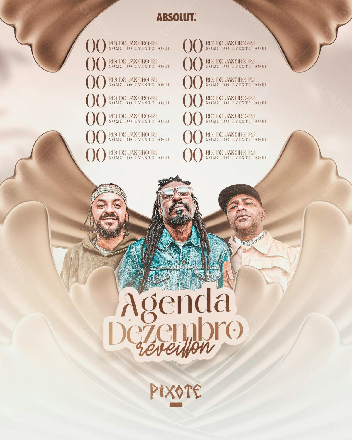 Flyer Réveillon Pixote PSD Editável