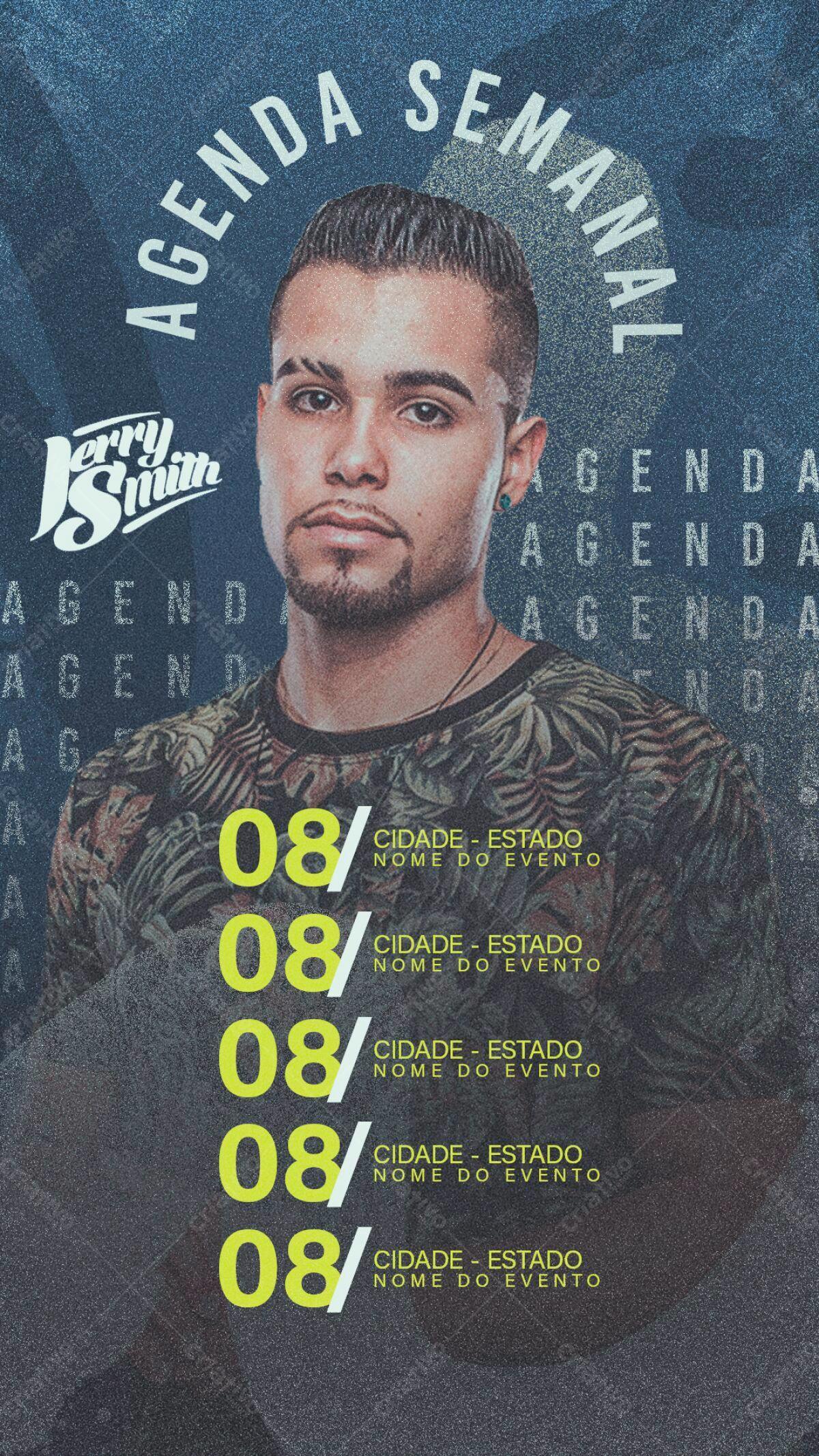 Flyer Agenda Semanal para Músico PSD Editável