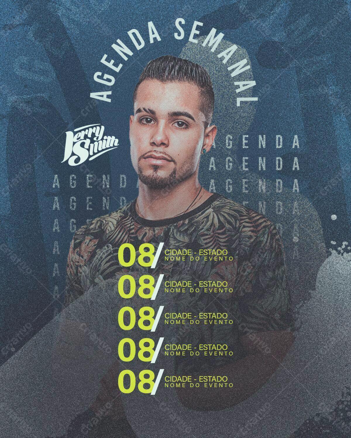 Flyer Agenda Semanal para Músico PSD Editável