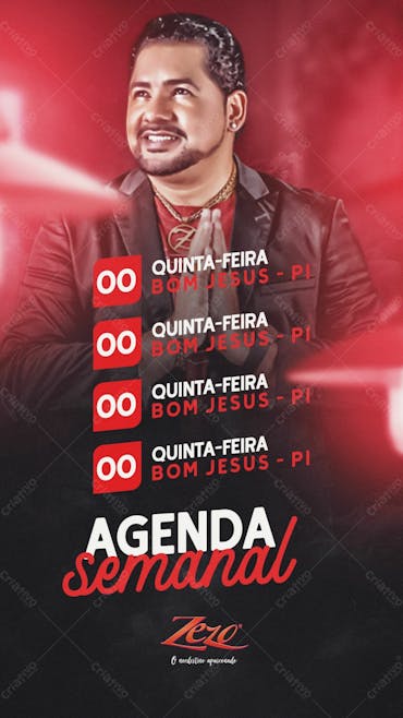 Flyer Agenda Semanal Zezo Story