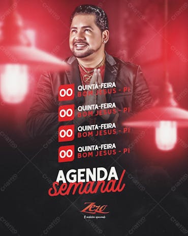 Flyer Agenda Semanal Zezo