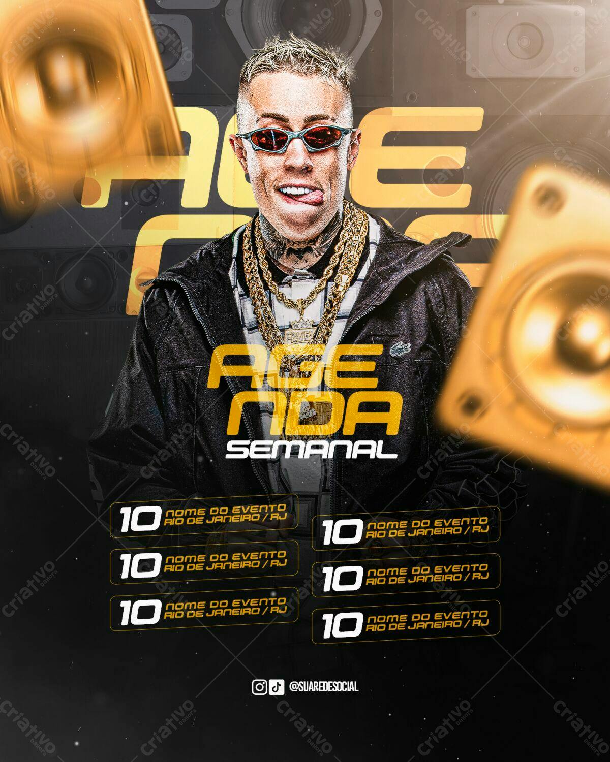 Flyer para Festa de Música Eletrônica PSD Editável