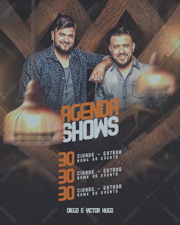Flyer Agenda Shows Diego E Victor Hugo