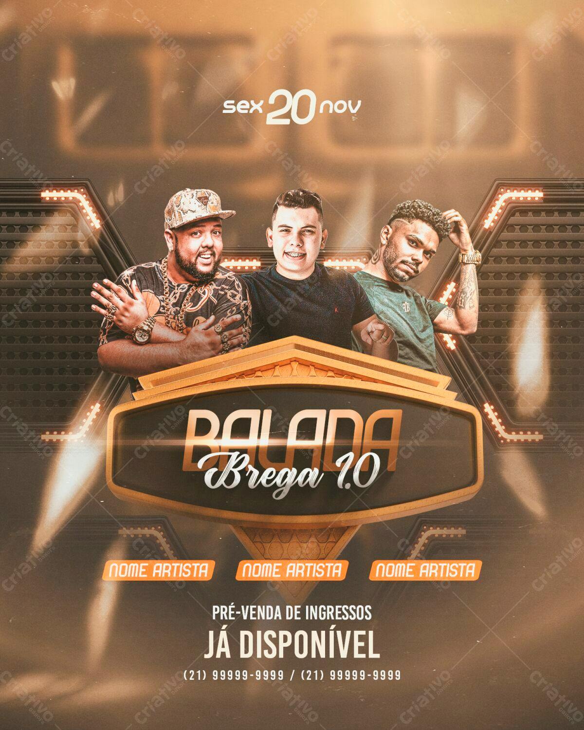 Flyer Balada Brega 1.0 PSD Editável