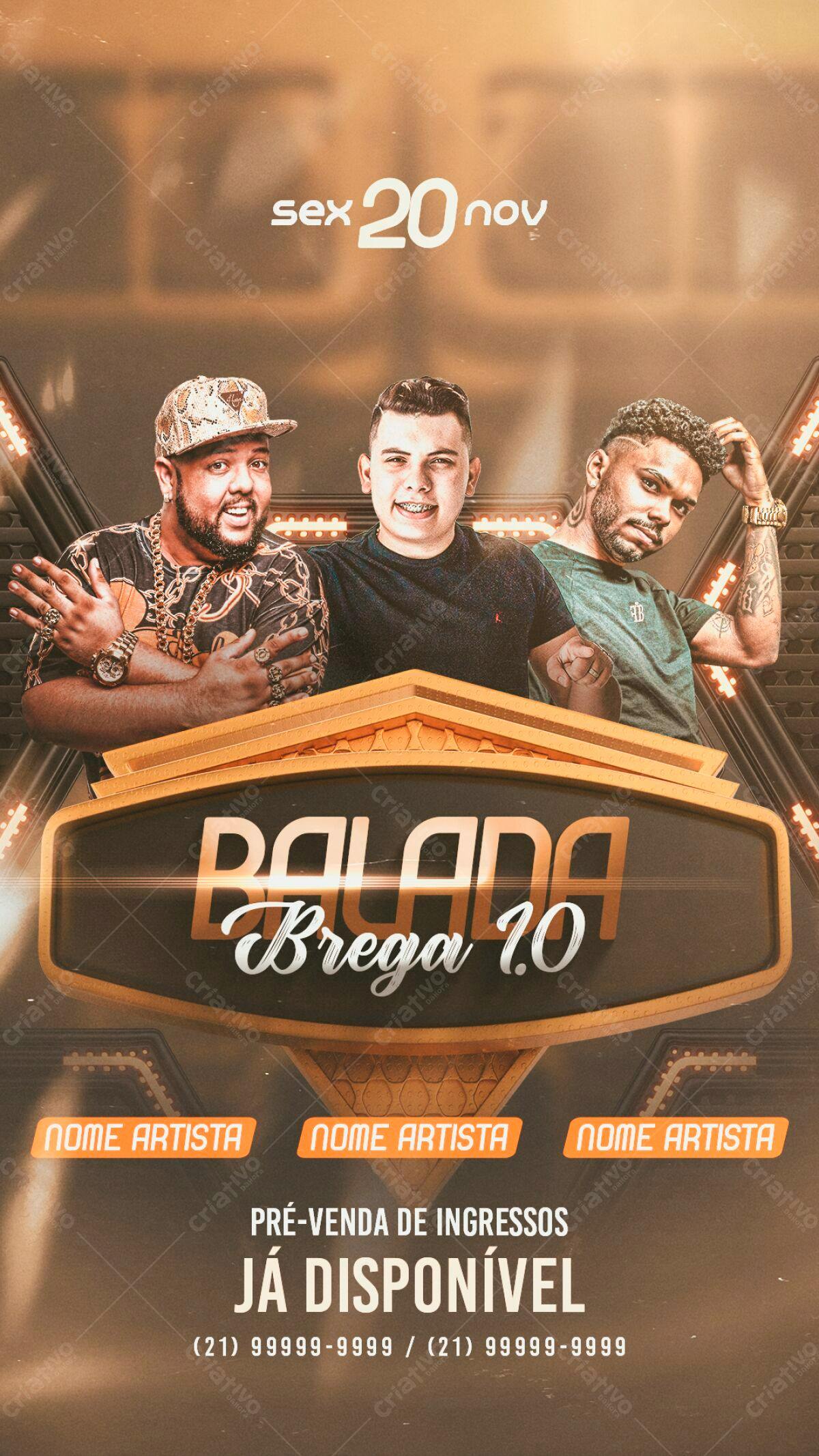Flyer para Festa Brega 1.0 PSD Editável