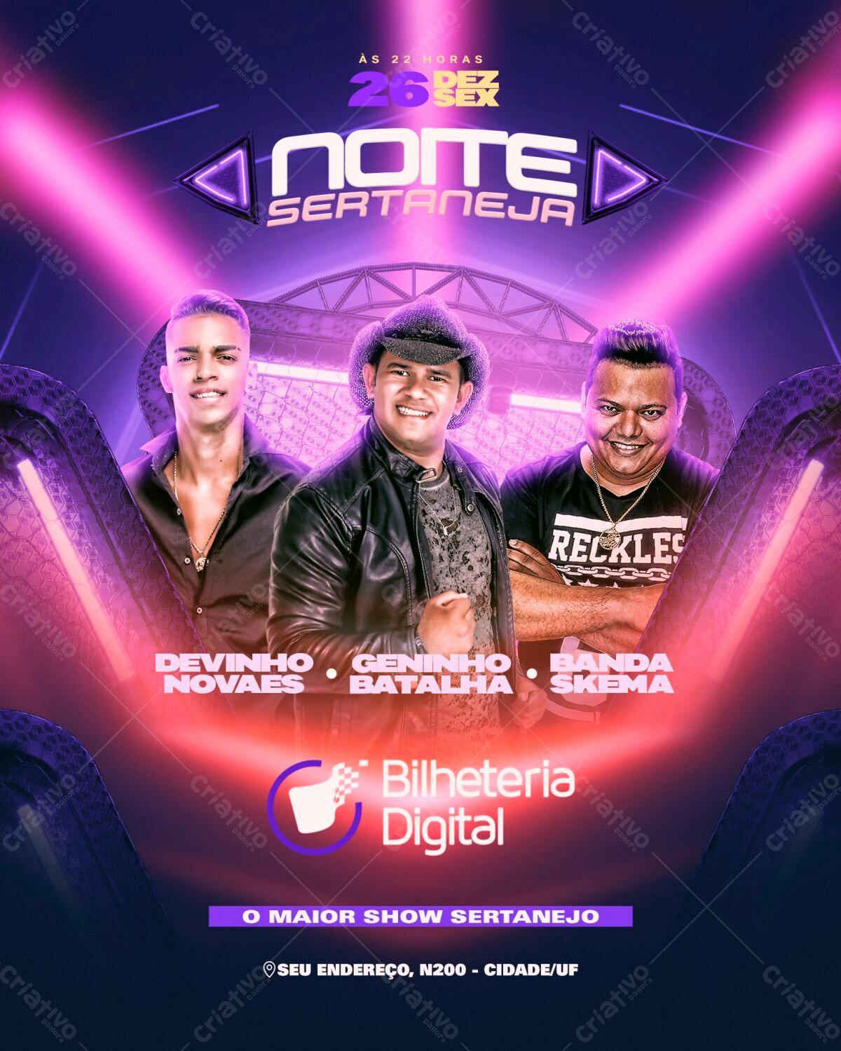 Flyer Festa Sertaneja PSD Editável