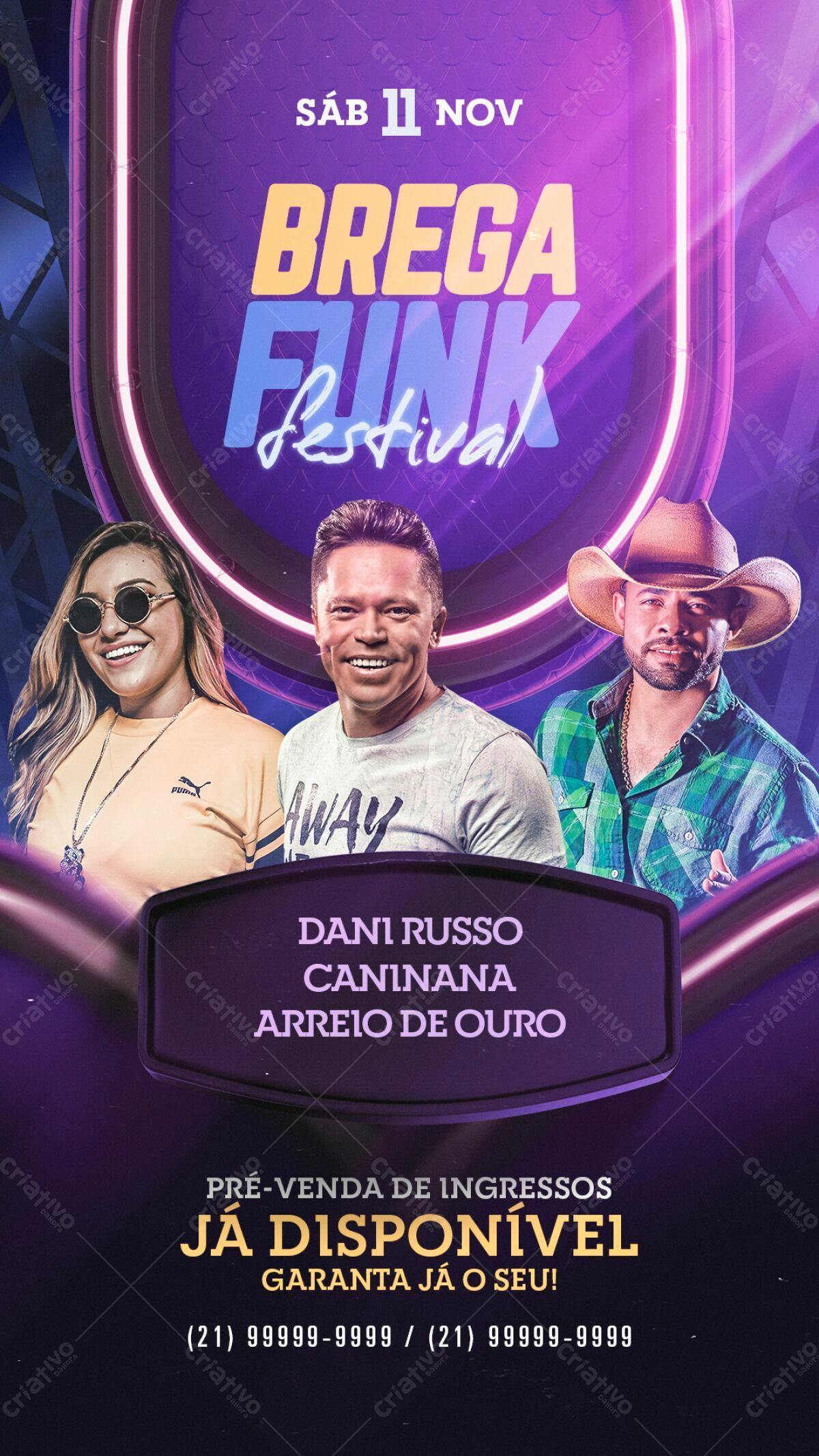 Flyer Brega Funk Festival PSD Editável