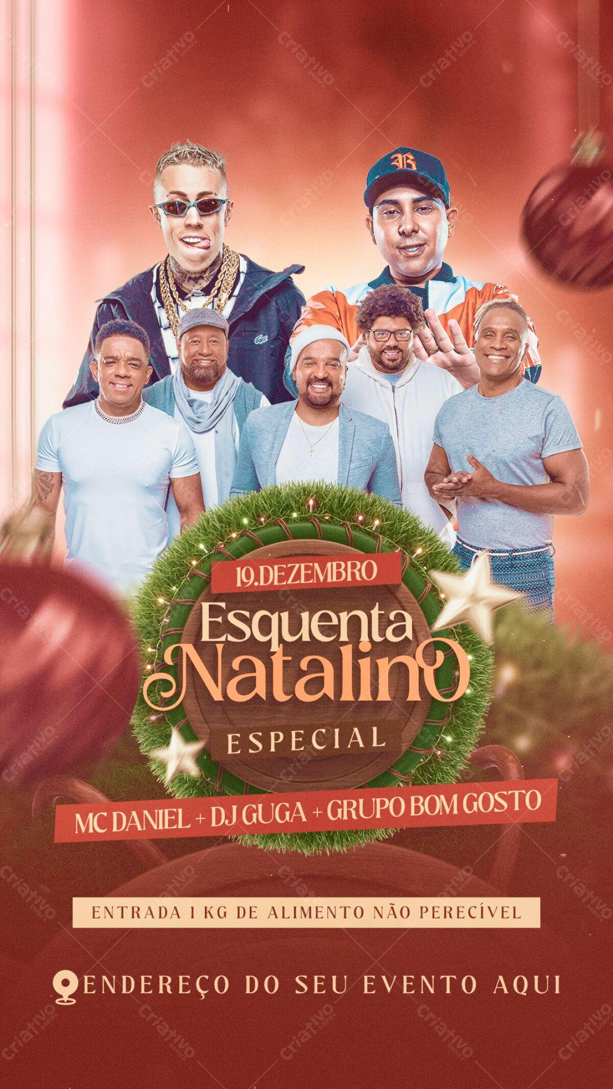 Flyer Esquenta Natalino PSD Editável
