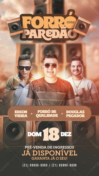 Flyer Forró Com Paredão Story