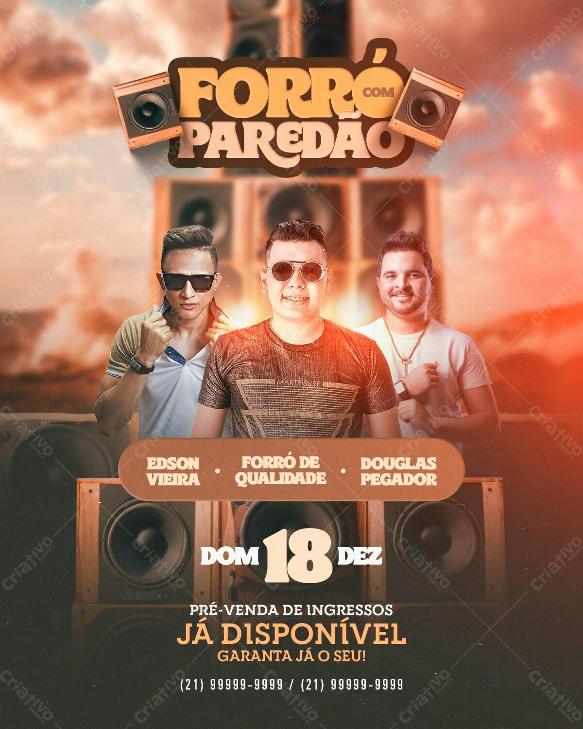 Flyer Forró Paredão PSD Editável