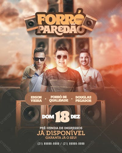 Flyer Forró Com Paredão