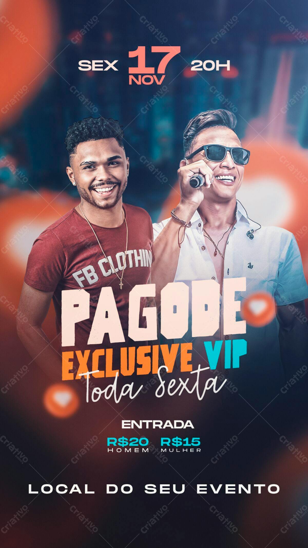 Flyer Pagode Exclusivo VIP PSD Editável