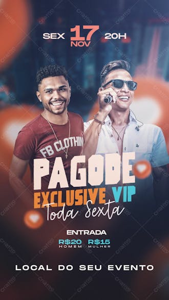 Flyer pagode exclusive vip story