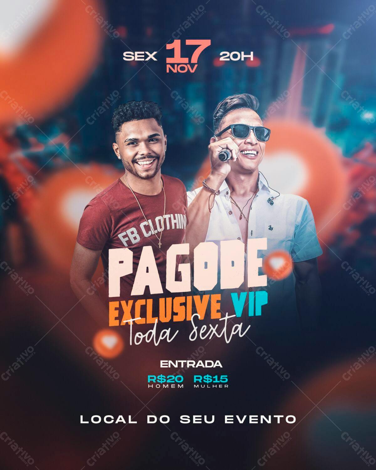 Flyer Pagode Exclusivo VIP PSD Editável