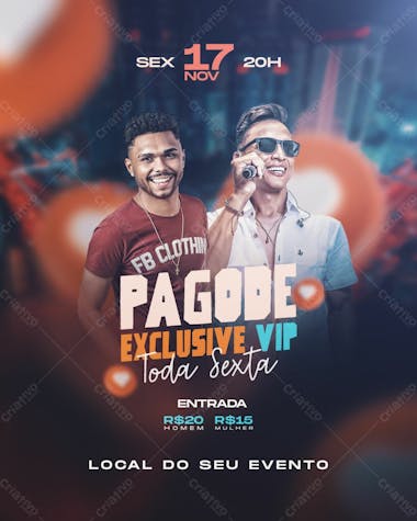 Flyer pagode exclusive vip