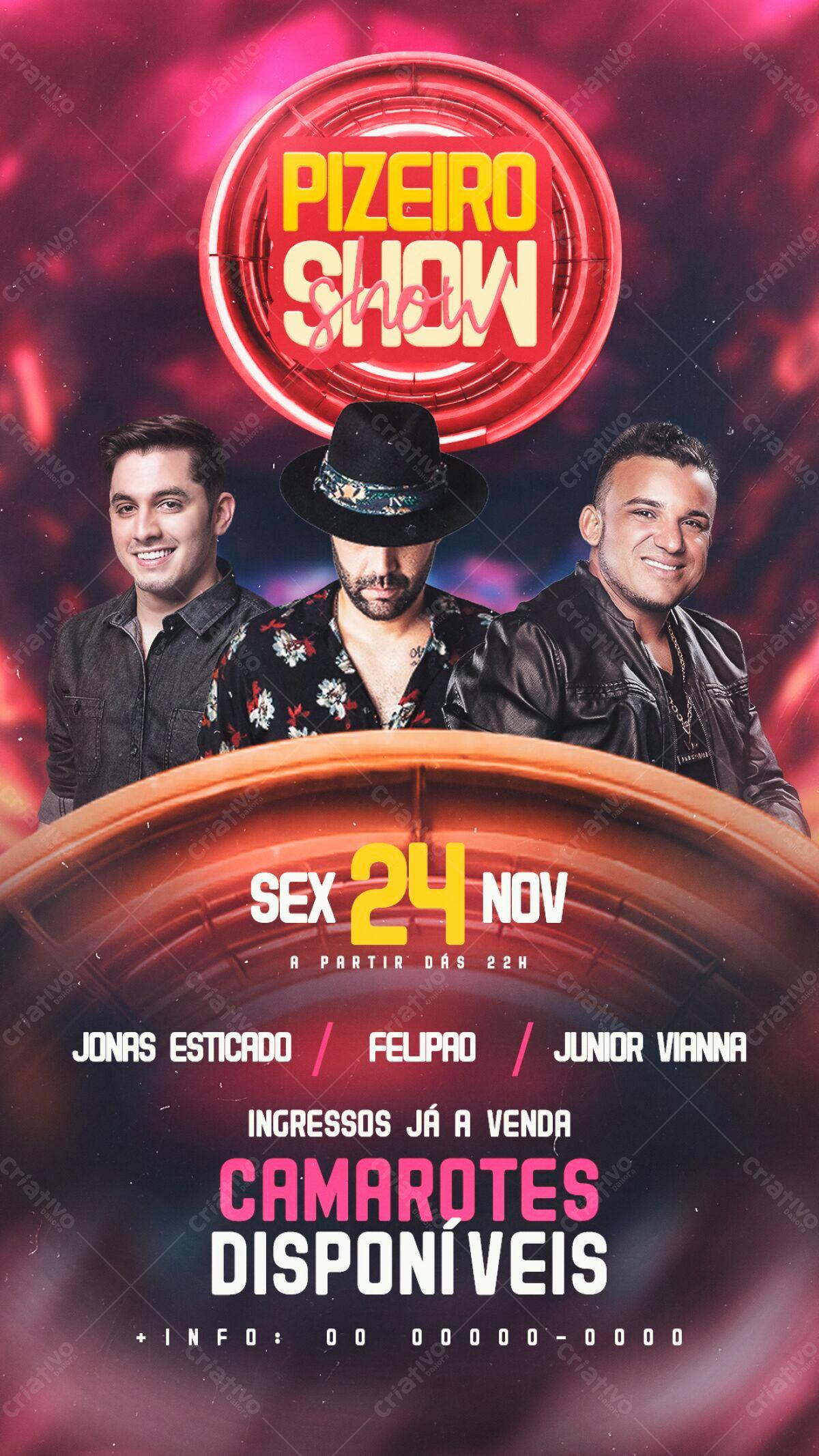 Flyer Pizeiro Show PSD Editável