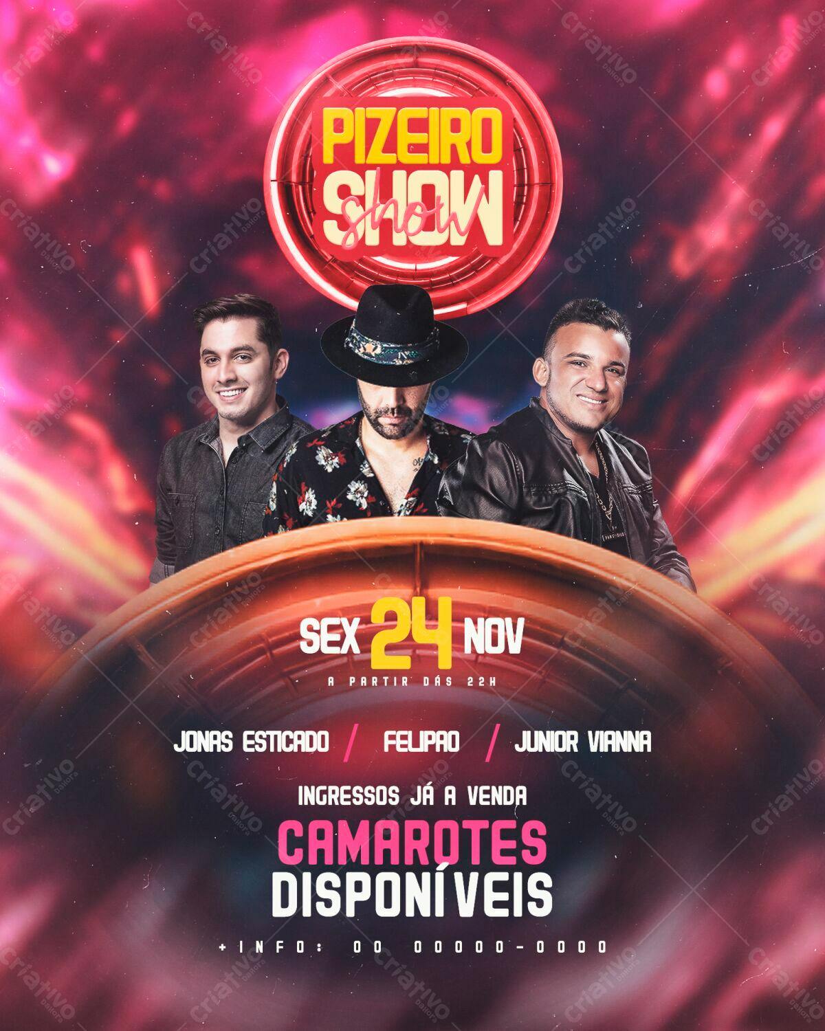 Flyer Pizeiro Show PSD Editável