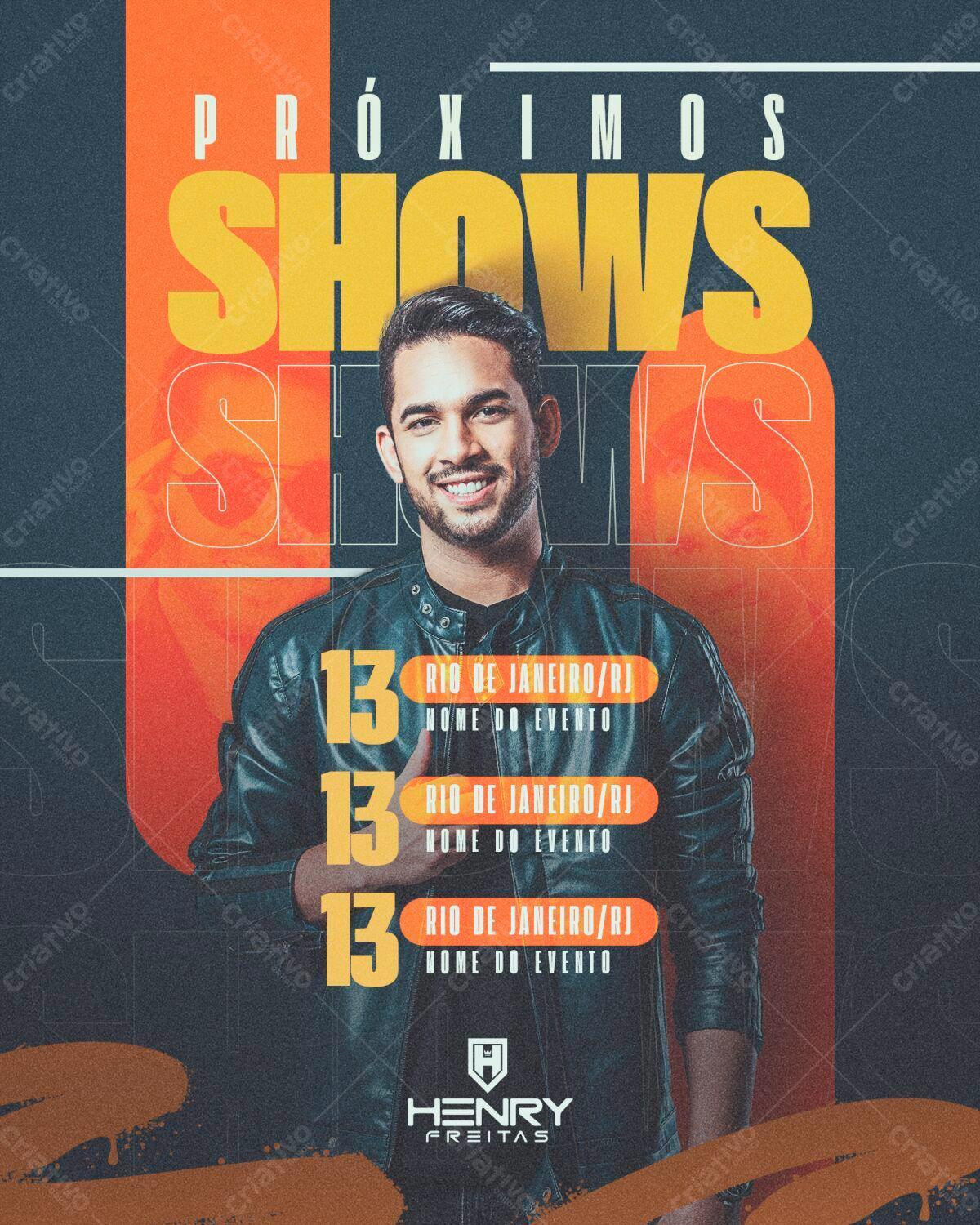 Flyer para Shows de Henry Freitas PSD Editável