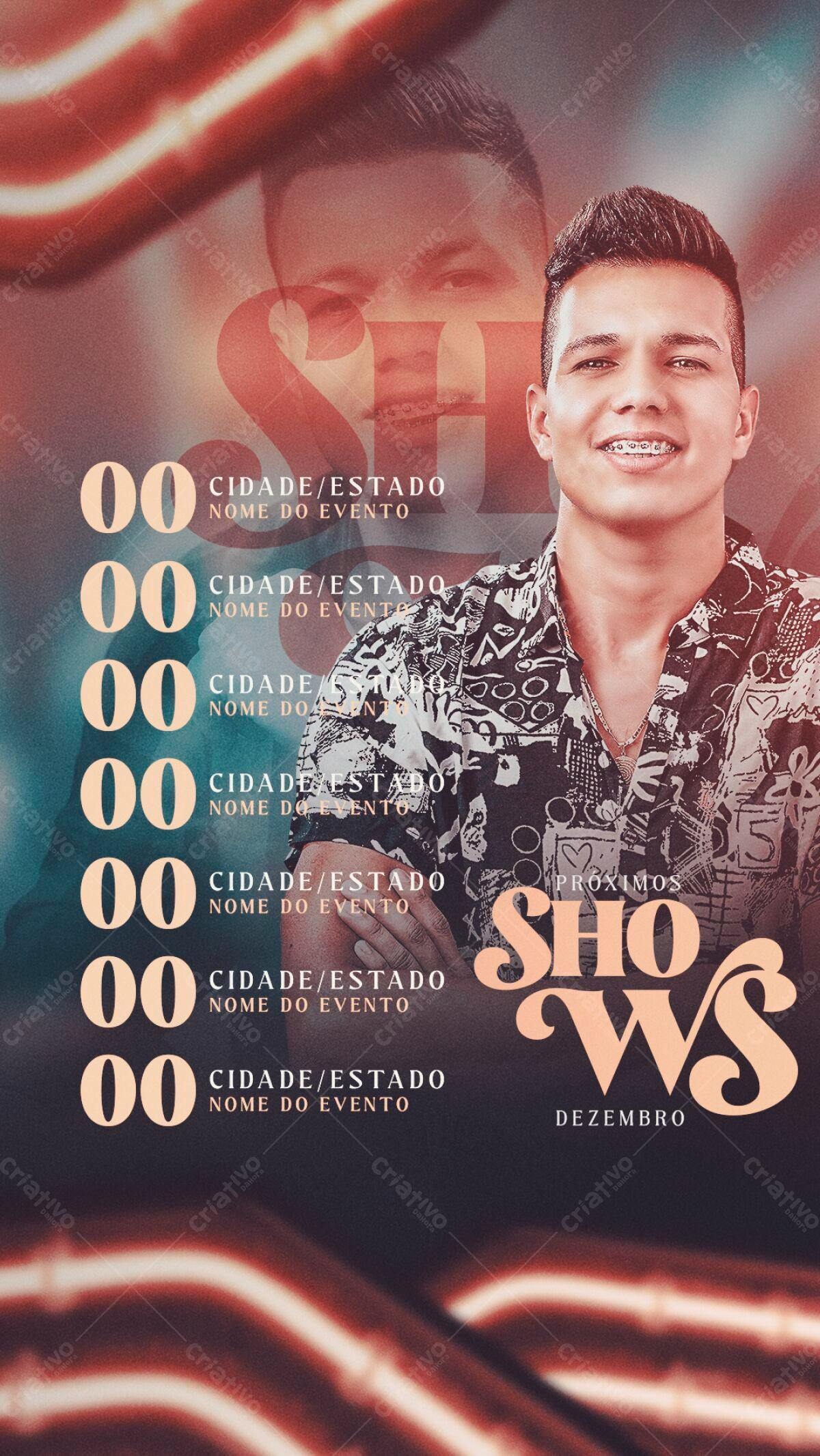 Flyer para Shows de Dezembro PSD Editável
