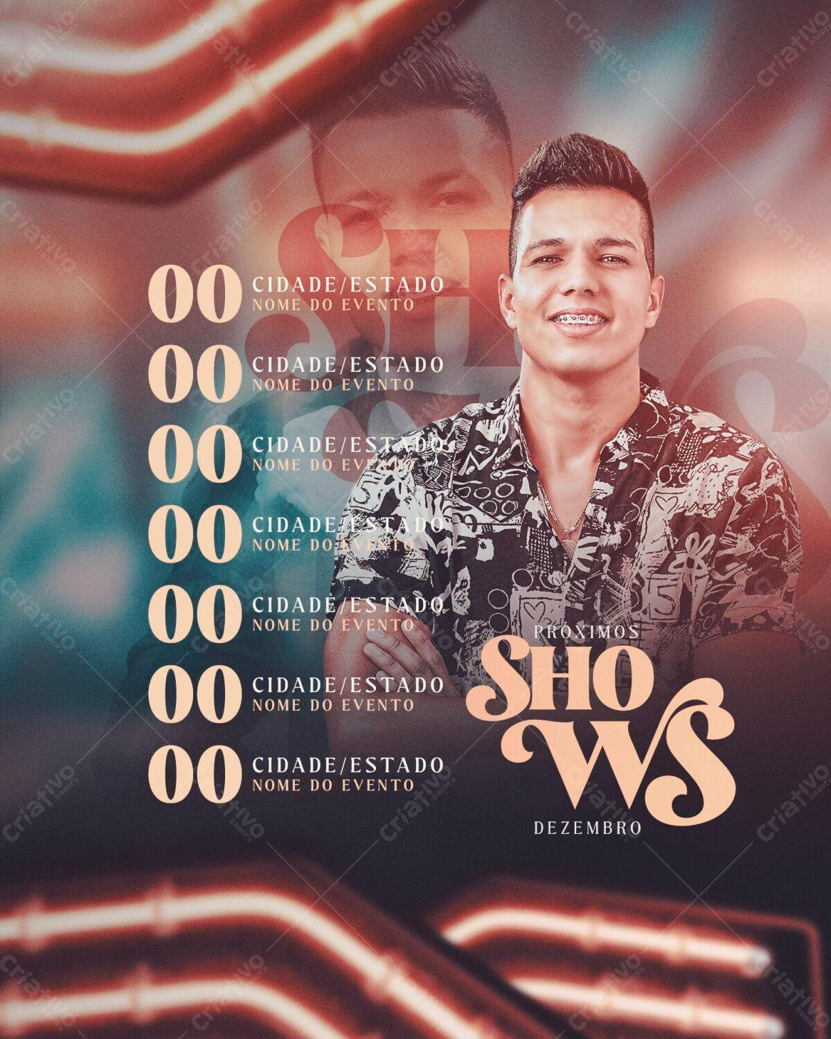 Flyer para Shows de Dezembro PSD Editável