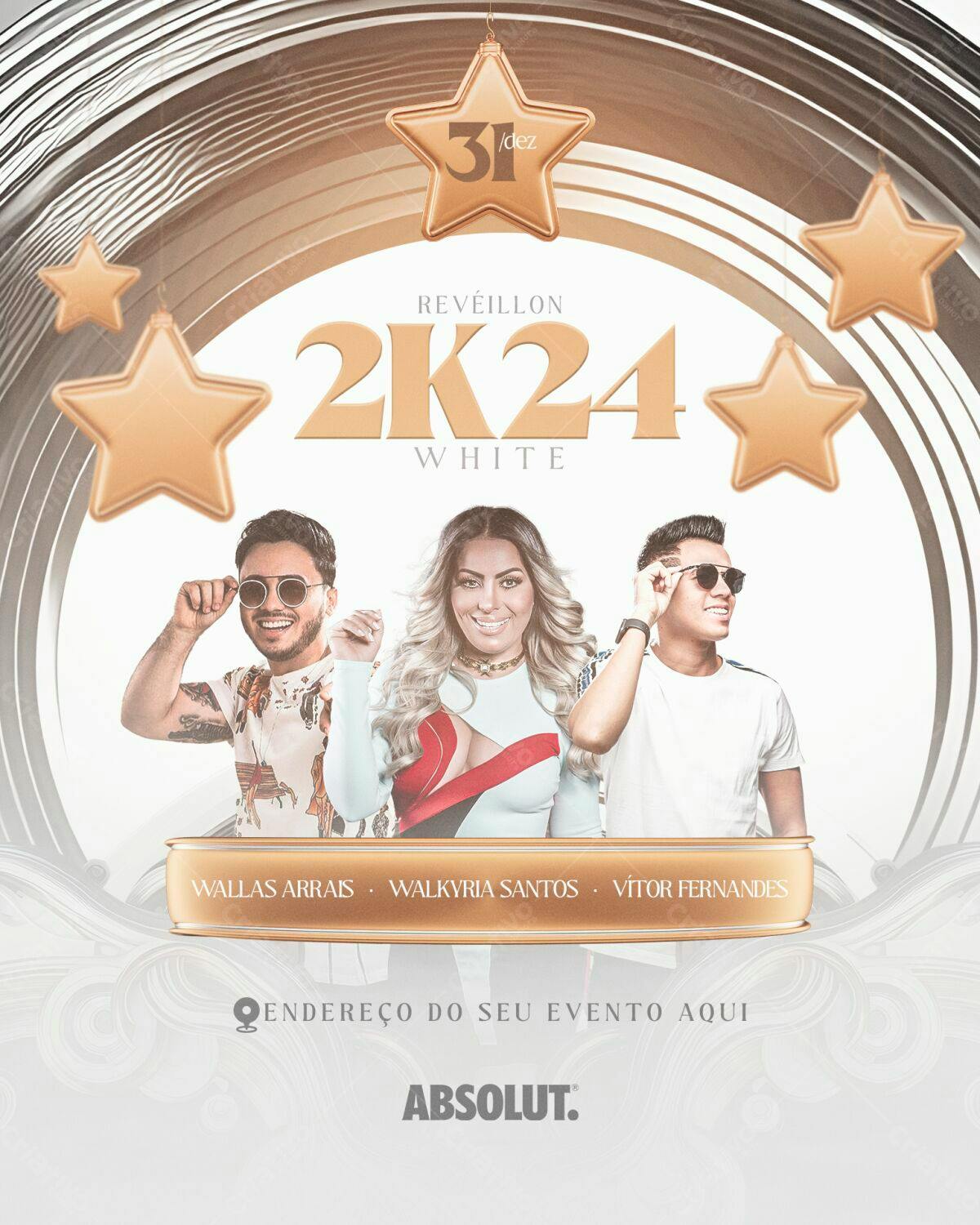 Flyer Réveillon 2024 PSD Editável