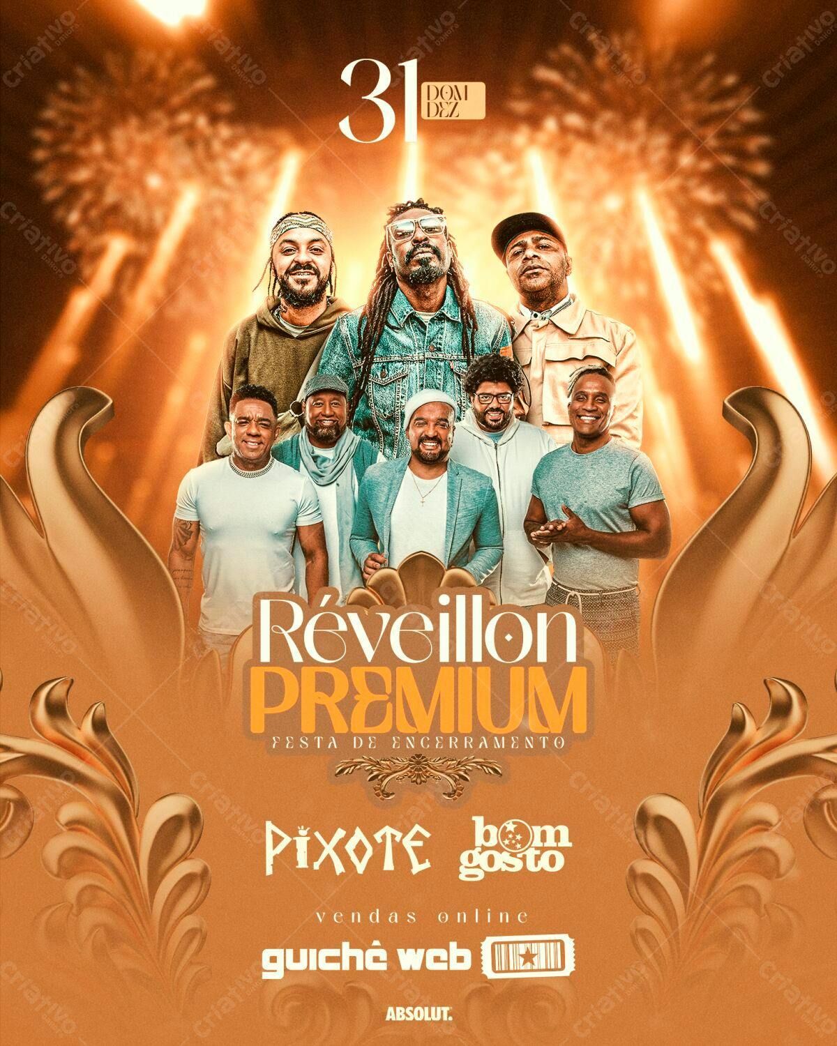Flyer Réveillon Premium PSD Editável