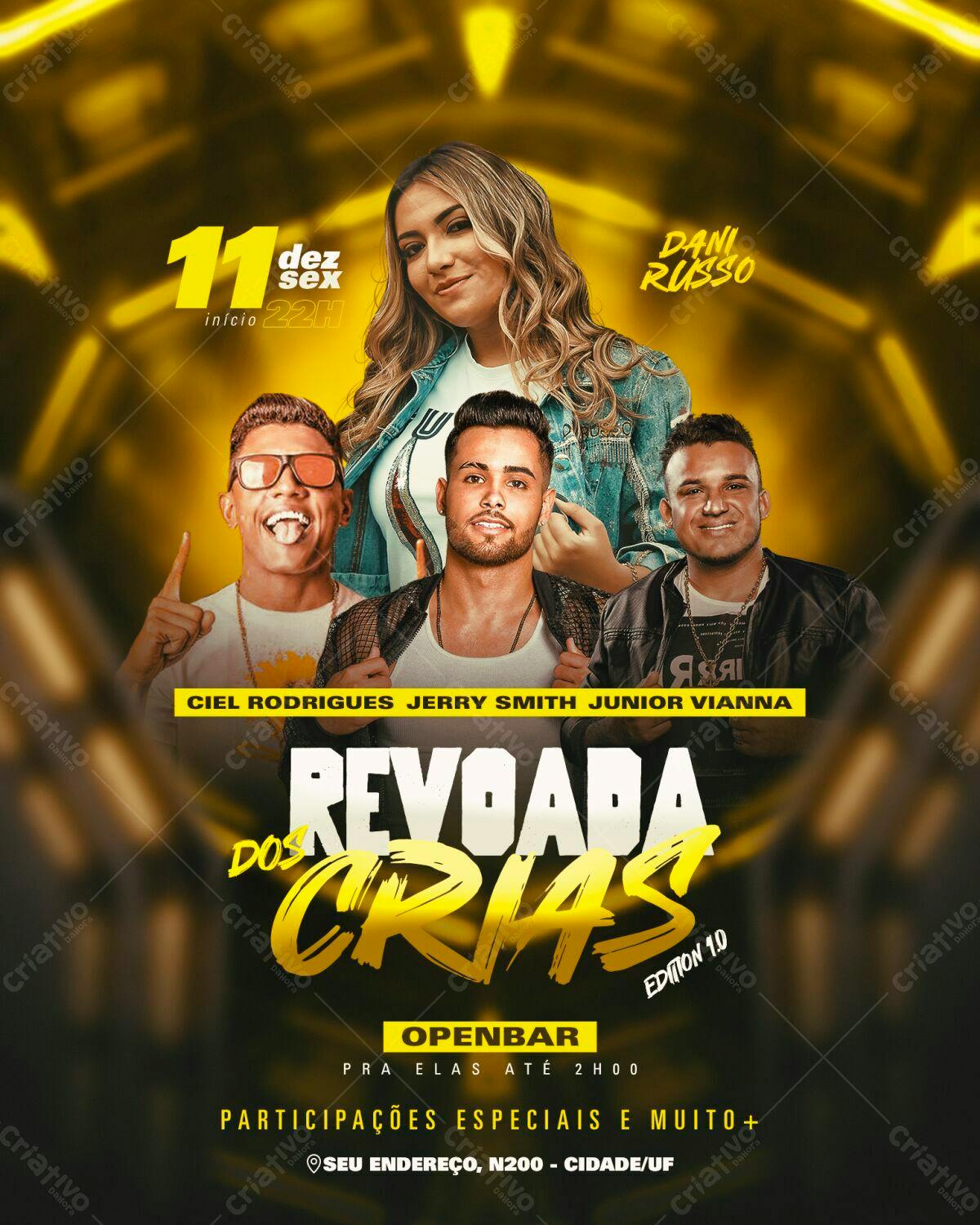 Flyer Revoada das Crias - Evento Musical PSD Editável