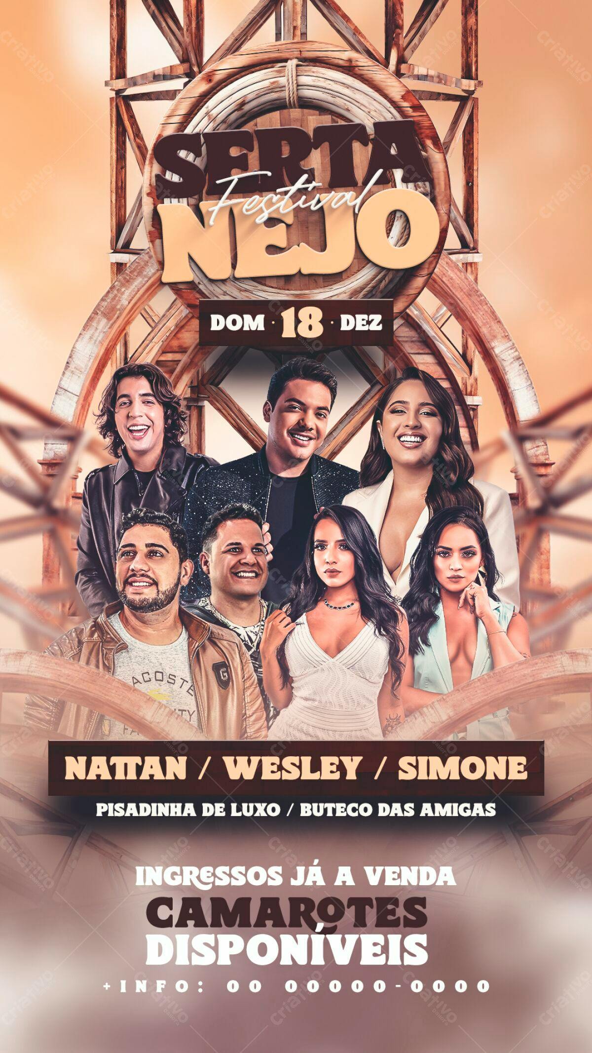 Flyer Festa Sertaneja PSD Editável