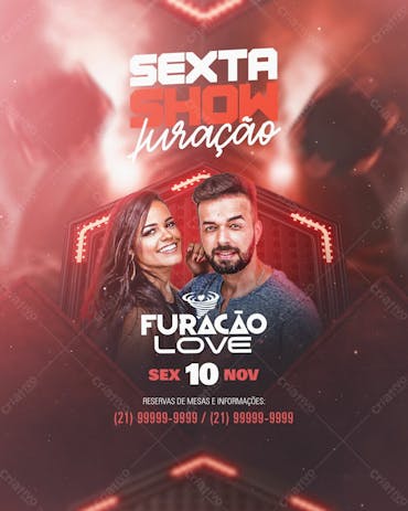 Flyer Sexta Show Furacao Feed