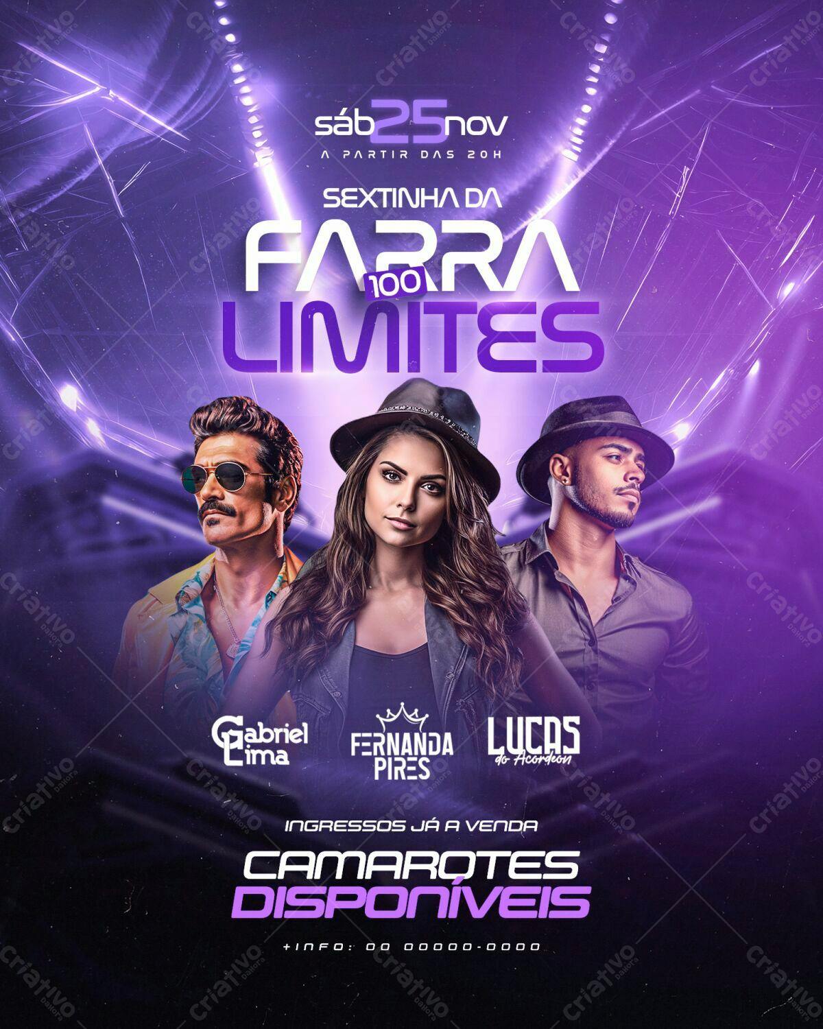 Flyer Festa Farra 100 Limites PSD Editável