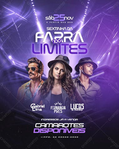 Flyer sextinha da farra 100 limites