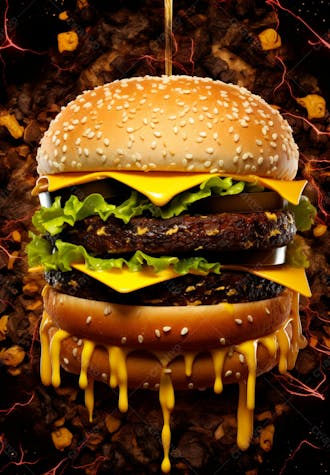 Imagem de um super hambúrguer completo 2