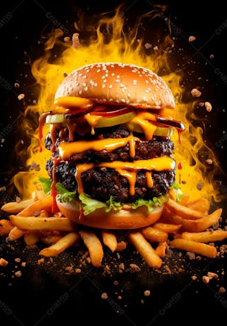 Imagem de um super hambúrguer completo 8