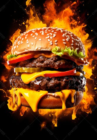 Imagem de um super hambúrguer completo 9