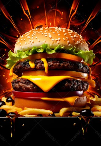 Imagem de um super hambúrguer completo 10