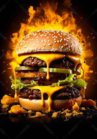 Imagem de um super hambúrguer completo 11