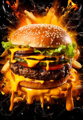 Imagem de um super hambúrguer completo 15